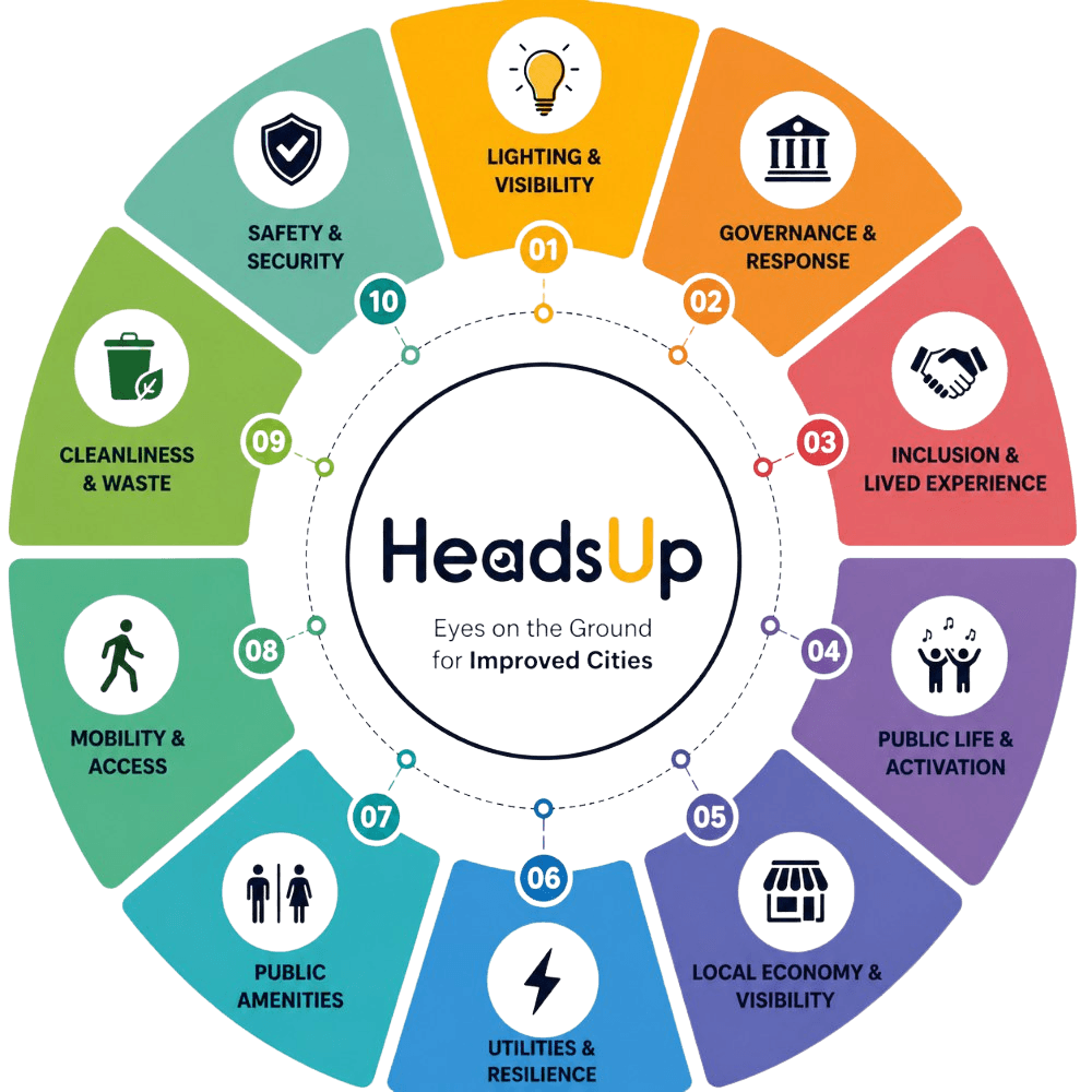 The HeadsUp Improved Cities Framework: ten interconnected layers